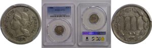 1888 Nickel Three Cent    PCGS AU-53