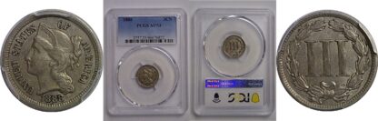 1888 Nickel Three Cent    PCGS AU-53