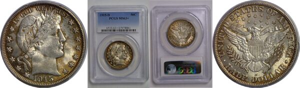 1915-D Barber Half Dollar   PCGS MS-63+