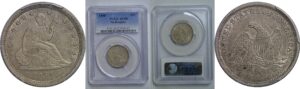 1838 Seated Liberty Quarter   PCGS AU-50