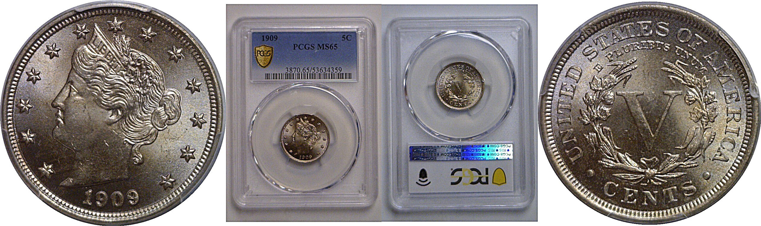1909 Liberty Nickel   PCGS MS-65