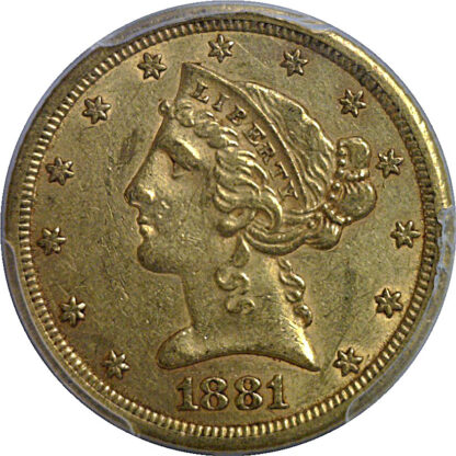 1881-CC  $5 Liberty    PCGS AU-55 - Image 2
