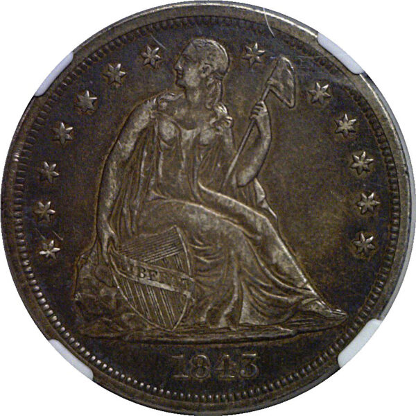 1843 Seated Liberty Dollar   NGC AU-50 - Image 2