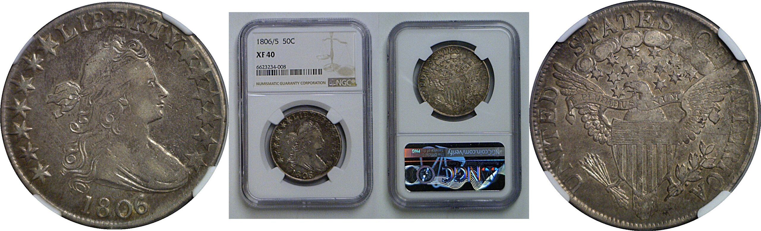 1806/5  Bust Half Dollar   NGC XF-40
