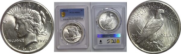 1924-S Peace Dollar   PCGS MS-64