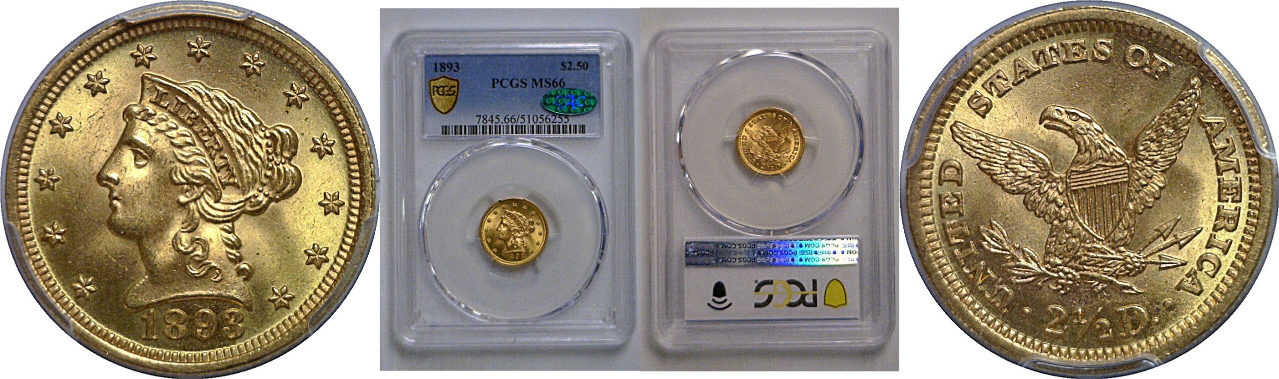 1893 $2 1/2 Liberty   PCGS MS-66  CAC