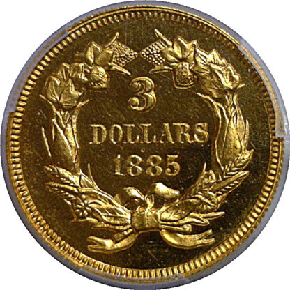 1885 $3 Princess   PCGS PR-64 CAM   CAC - Image 3