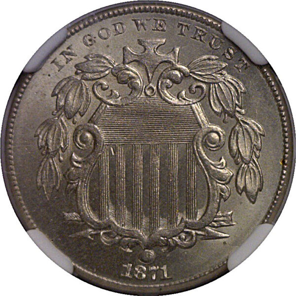1871 Shield Nickel    NGC MS-66  CAC - Image 2