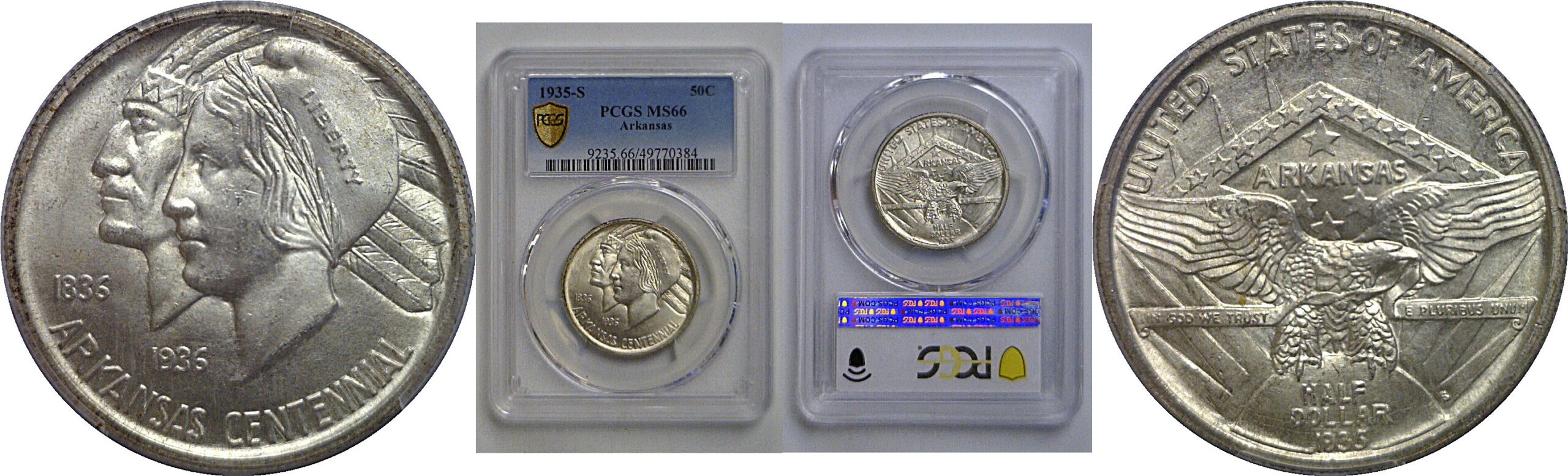 1935-S Arkansas Commemorative Half Dollar   PCGS MS-66
