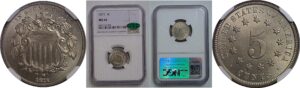 1871 Shield Nickel    NGC MS-66  CAC