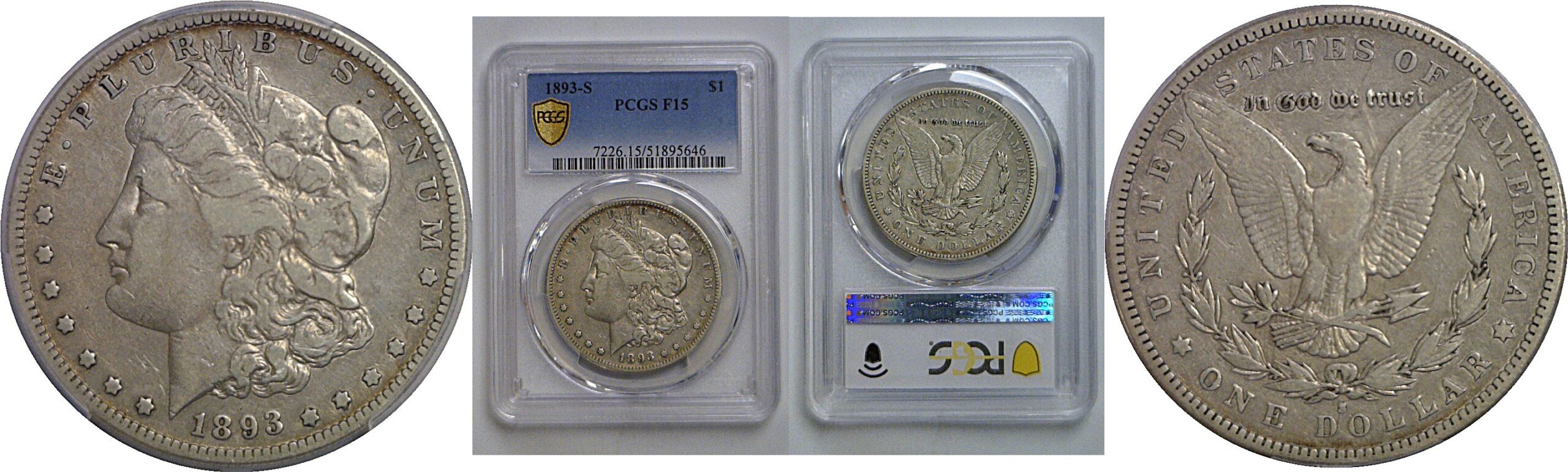 1893-S Morgan Dollar    PCGS F-15