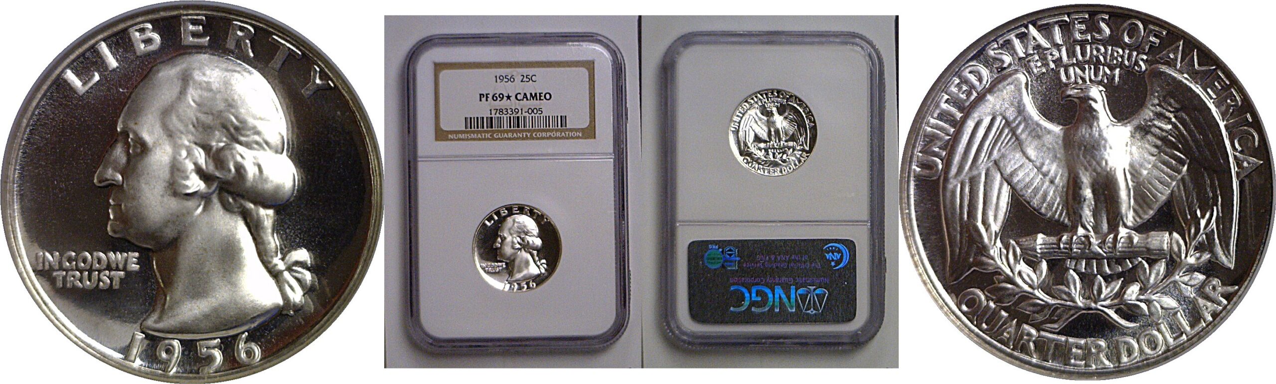 1956 Washington Quarter   NGC PR-69 Star CAMEO