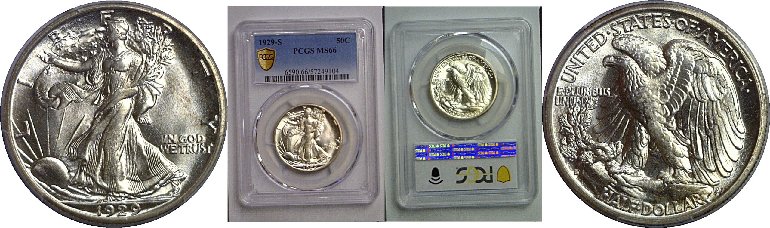 1929-S Walking Liberty Half Dollar   PCGS MS-66