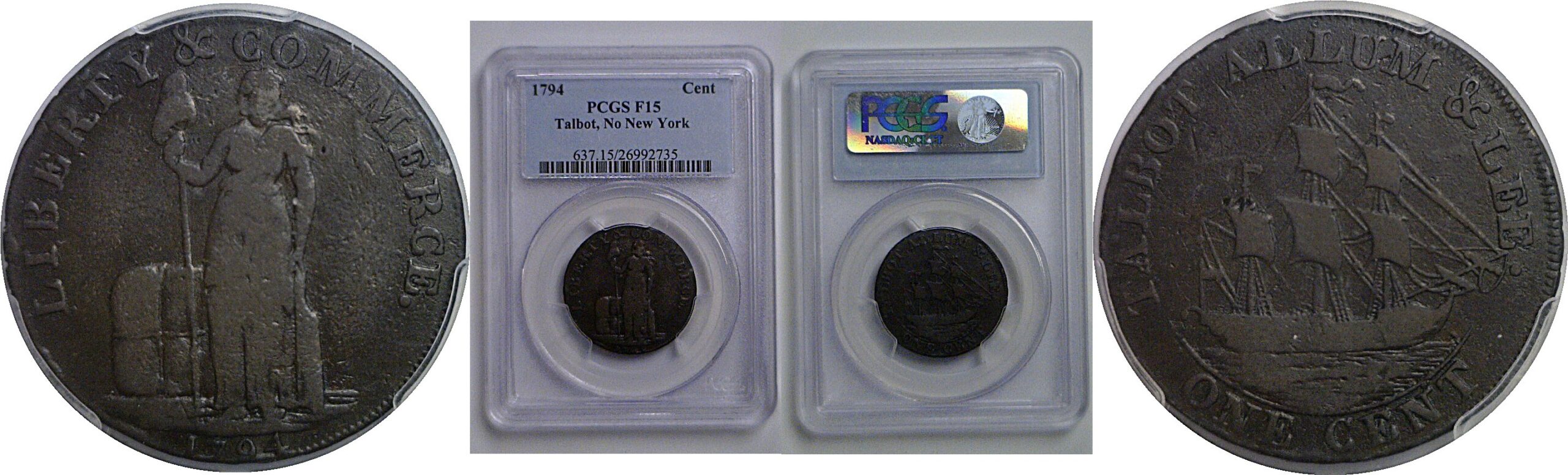 1794 Talbot, Allum, & Lee Cent    PCGS F-15
