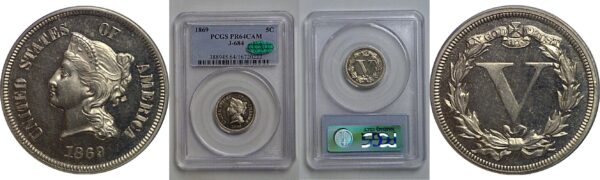 1869 Nickel Pattern  Judd-684   PCGS PR-64 CAM  CAC