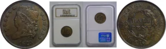 1825 Half Cent   NGC AU-58