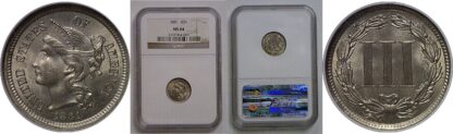 1881 Nickel Three Cent   NGC MS-64