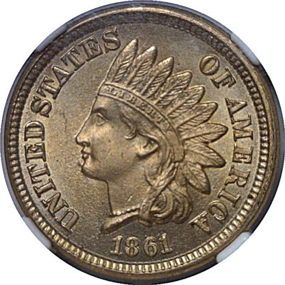 1861 Indian Head Cent    NGC MS-65  CAC - Image 2