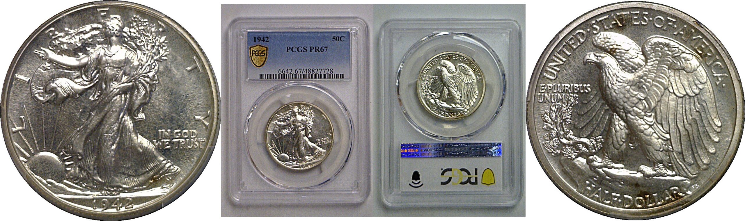 1942 Walking Liberty Half Dollar    PCGS PR-67
