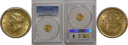 1852 One Dollar Gold Coin   PCGS MS-62