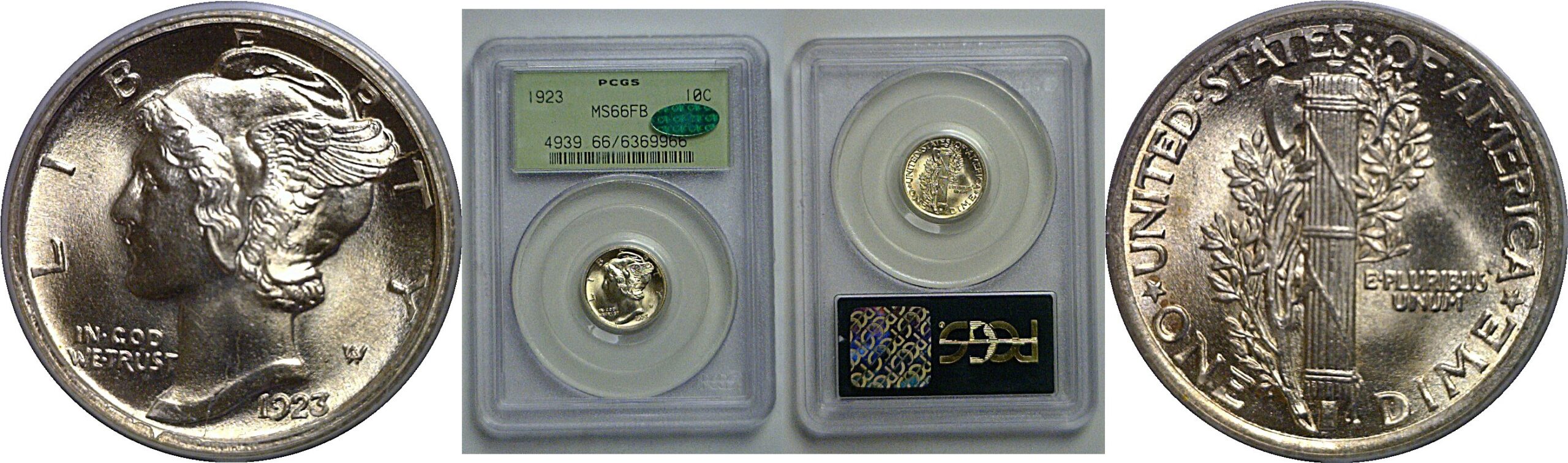 1923 Mercury Dime   PCGS MS-66 FB  CAC