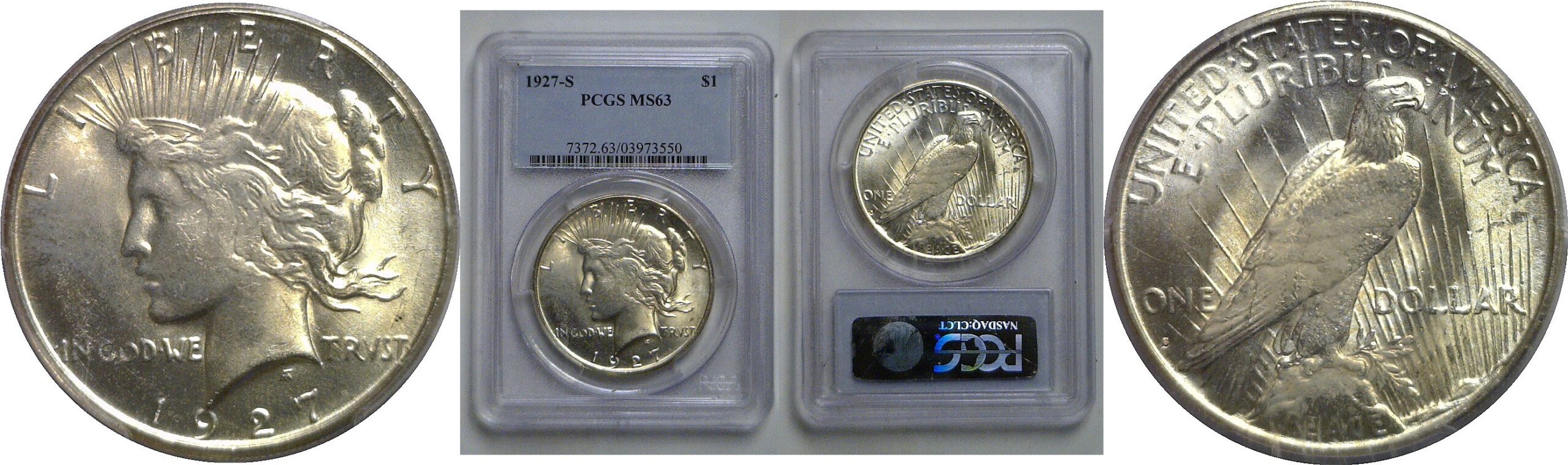 1927-S Peace Dollar   PCGS MS-63