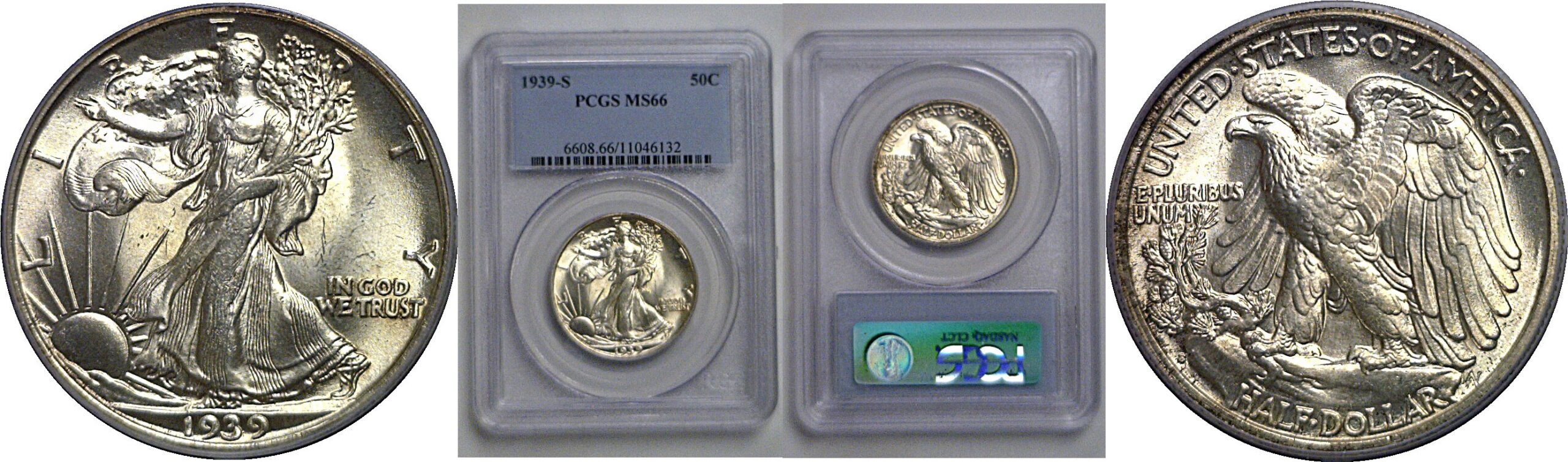 1939-S Walking Liberty Half Dollar    PCGS MS-66