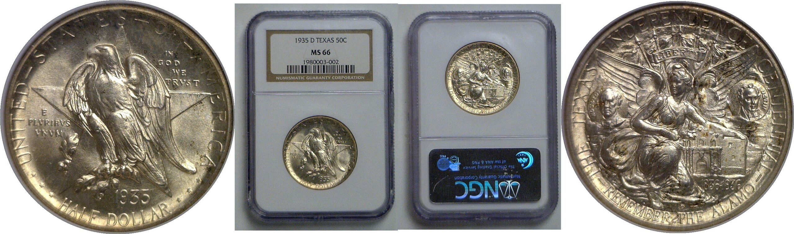 1935-D Texas Commemorative Half Dollar   NGC MS-66