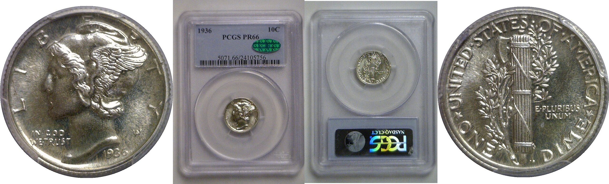 1936 Mercury Dime   PCGS PR-66  CAC