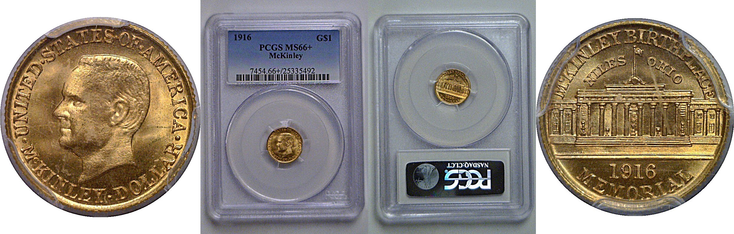 1916 $1 McKinley Gold Commemorative   PCGS MS-66+