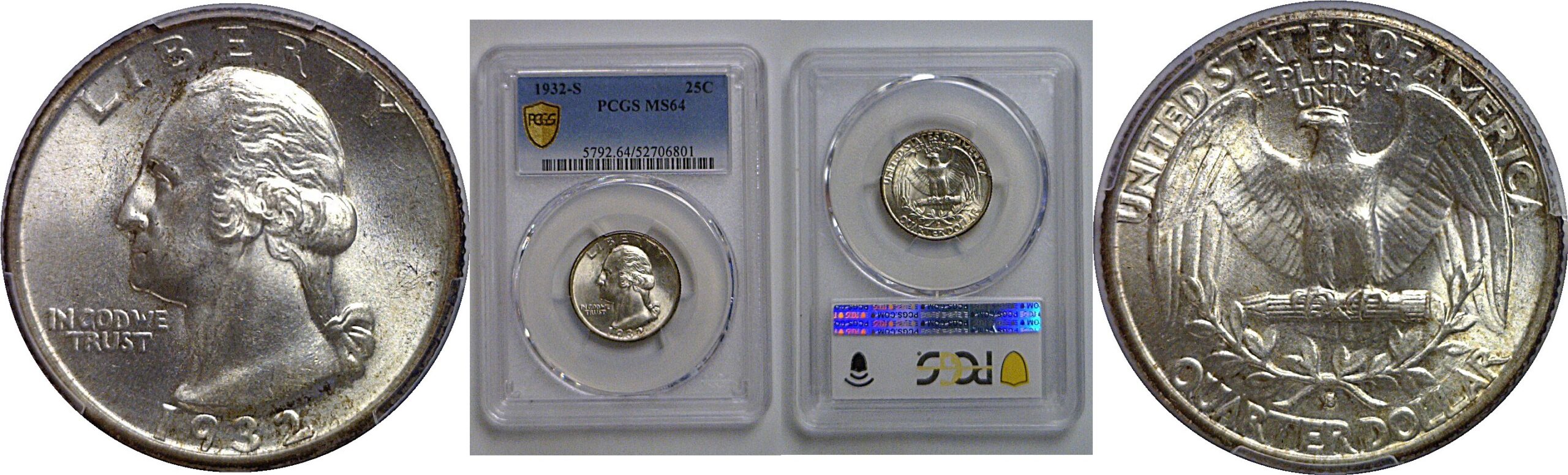 1932-S Washington Quarter   PCGS MS-64