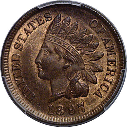 1897 Indian Head Cent   PCGS MS-63 RB - Image 2