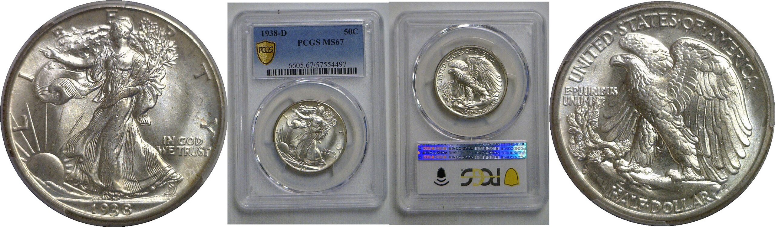 1938-D Walking Liberty Half Dollar   PCGS MS-67