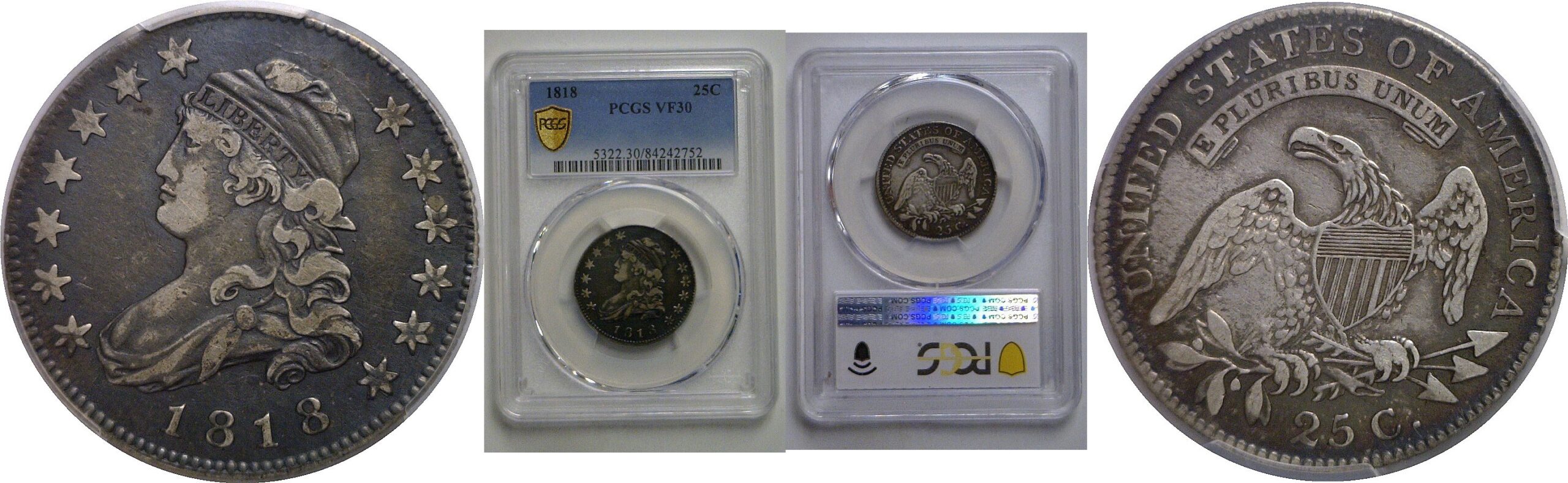 1818 Bust Quarter   PCGS VF-30