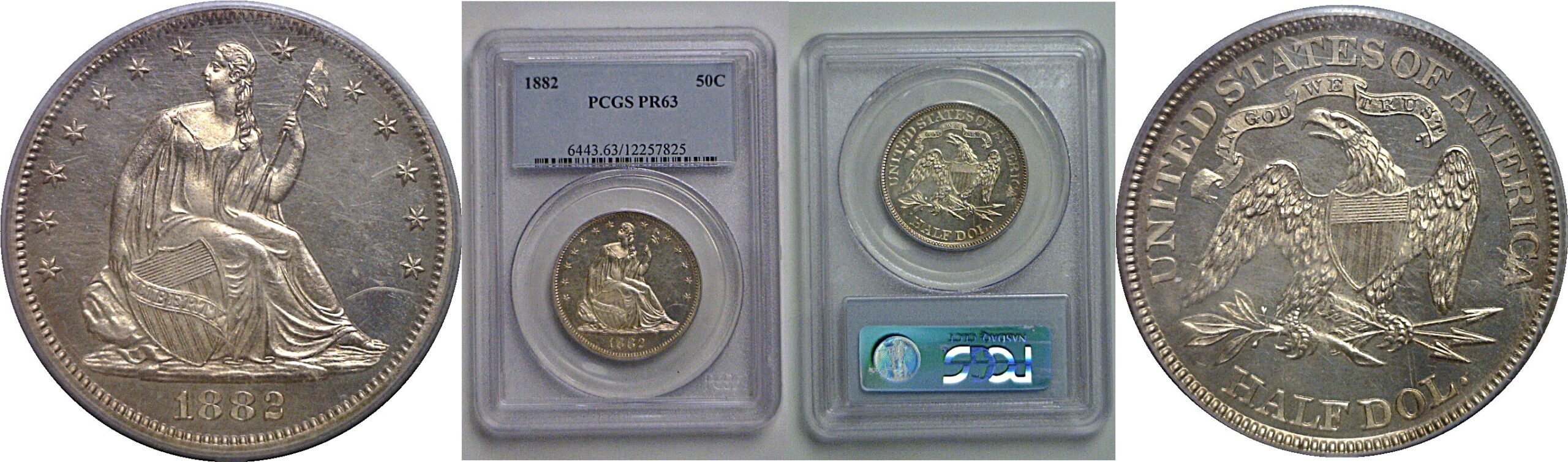 1882 Seated Liberty Half Dollar   PCGS PR-63