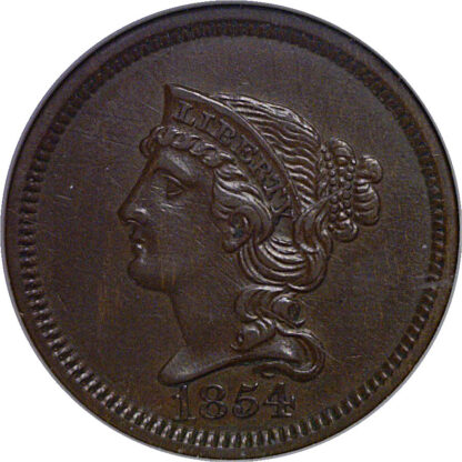1854 Large Cent Pattern  Judd-161   ANACS EF-40 - Image 2