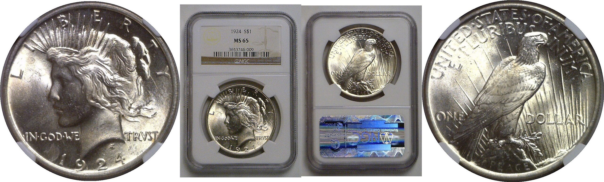 1924 Peace Dollar   NGC MS-65
