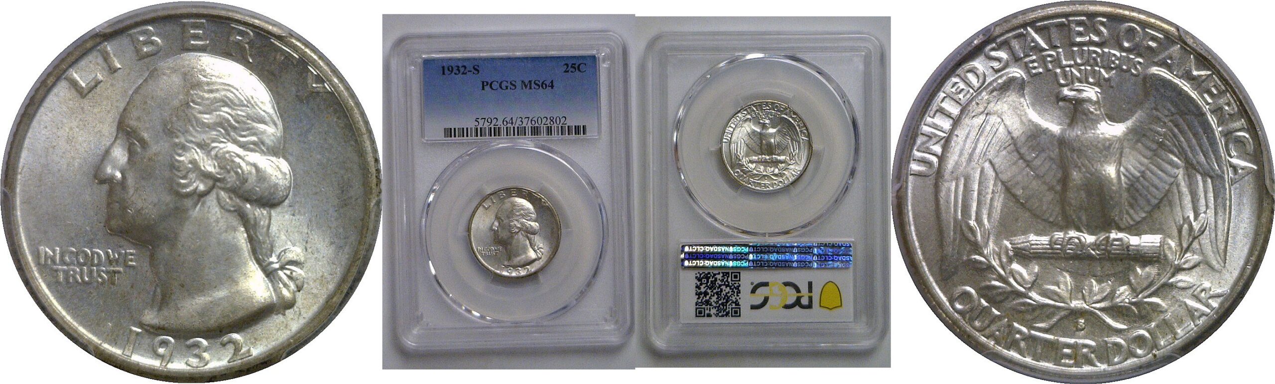 1932-S Washington Quarter    PCGS MS-64