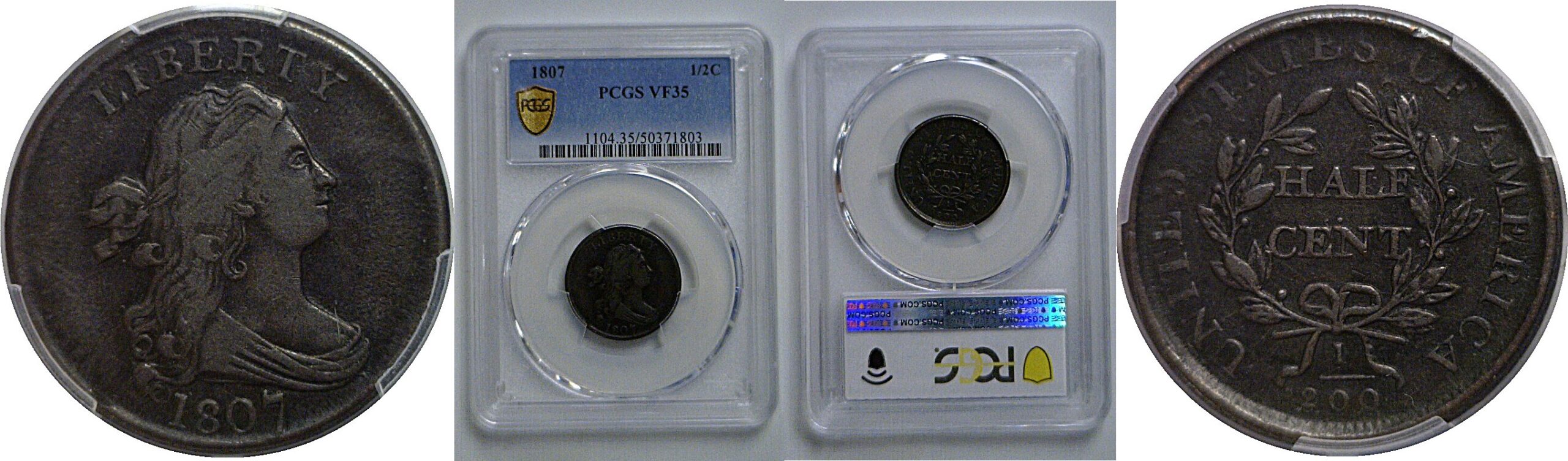 1807 Half Cent   PCGS VF-35