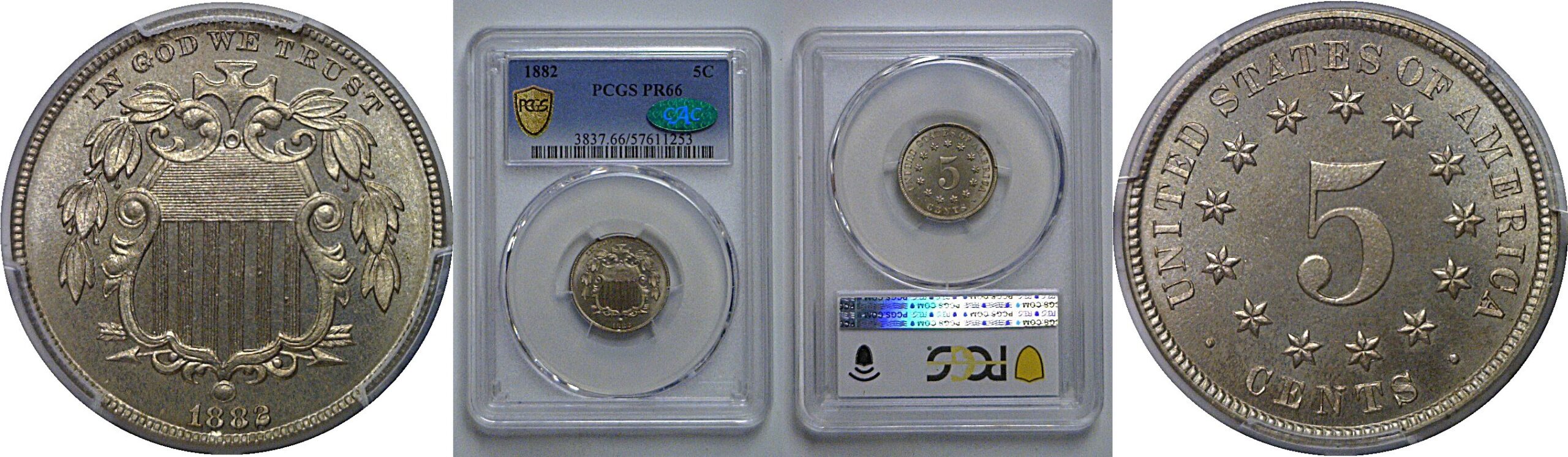 1882 Shield Nickel   PCGS PR-66 CAC