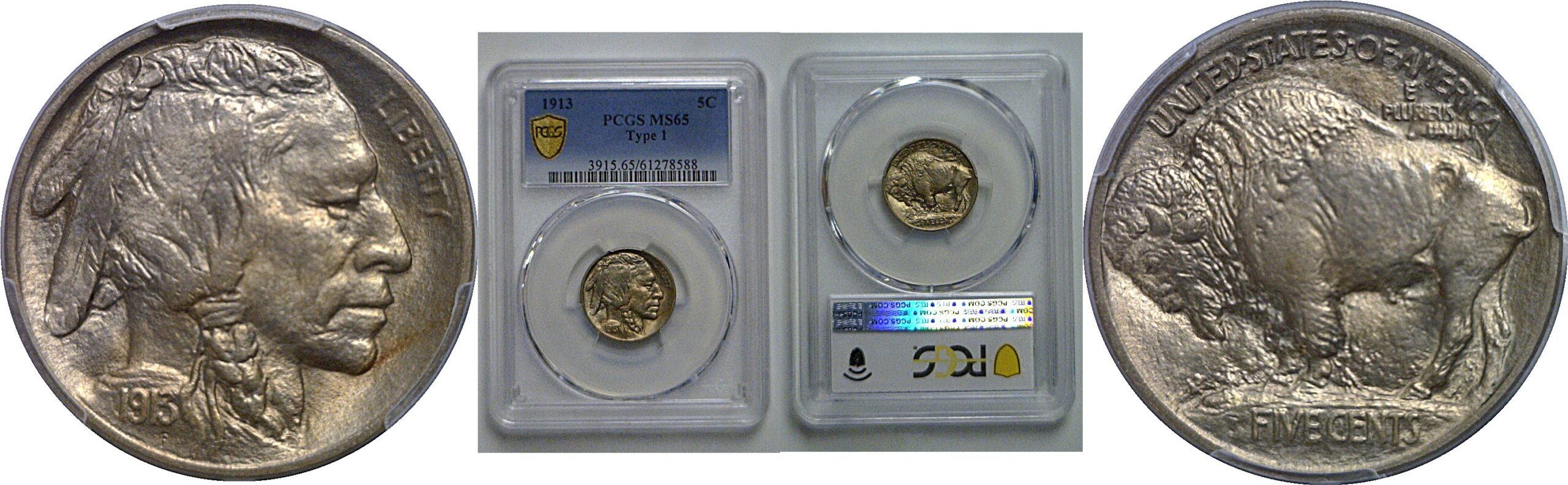 1913 T-1  Buffalo Nickel   PCGS MS-65