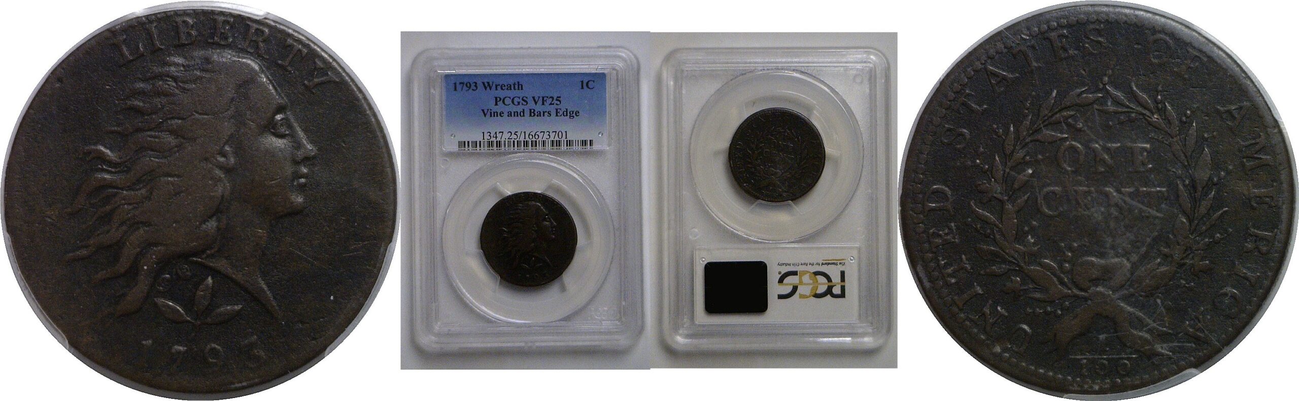 1793 Wreath Cent   PCGS VF-25