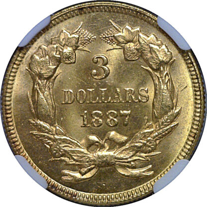 1887 $3 Princess    NGC MS-65 - Image 3