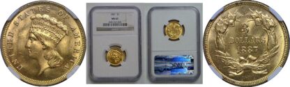 1887 $3 Princess    NGC MS-65
