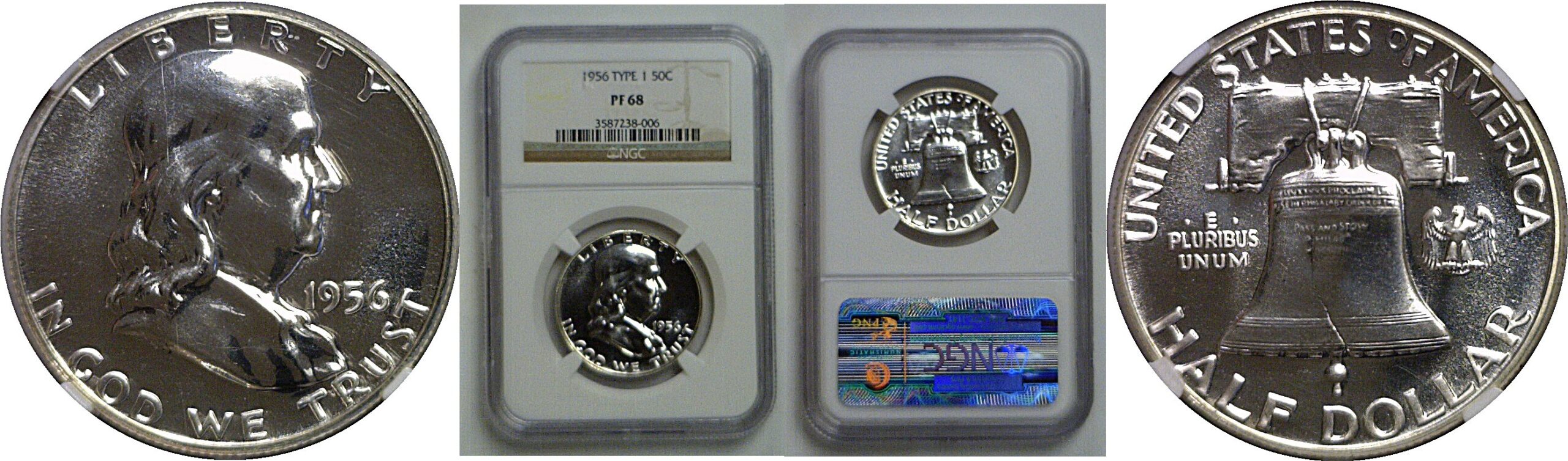 1956 Type-1  Franklin Half Dollar    NGC PF-68