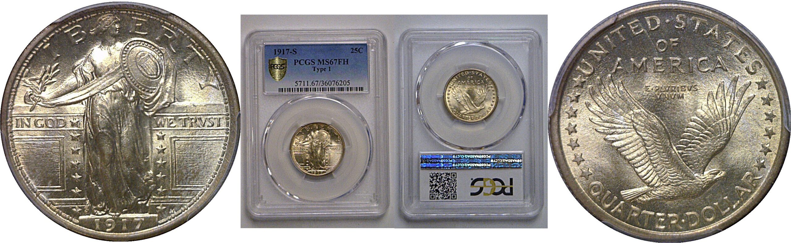 1917-S T-1  Standing Liberty Quarter   PCGS MS-67 FH