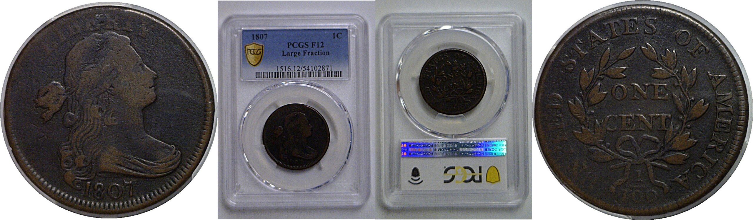 1807 Large Cent   PCGS F-12