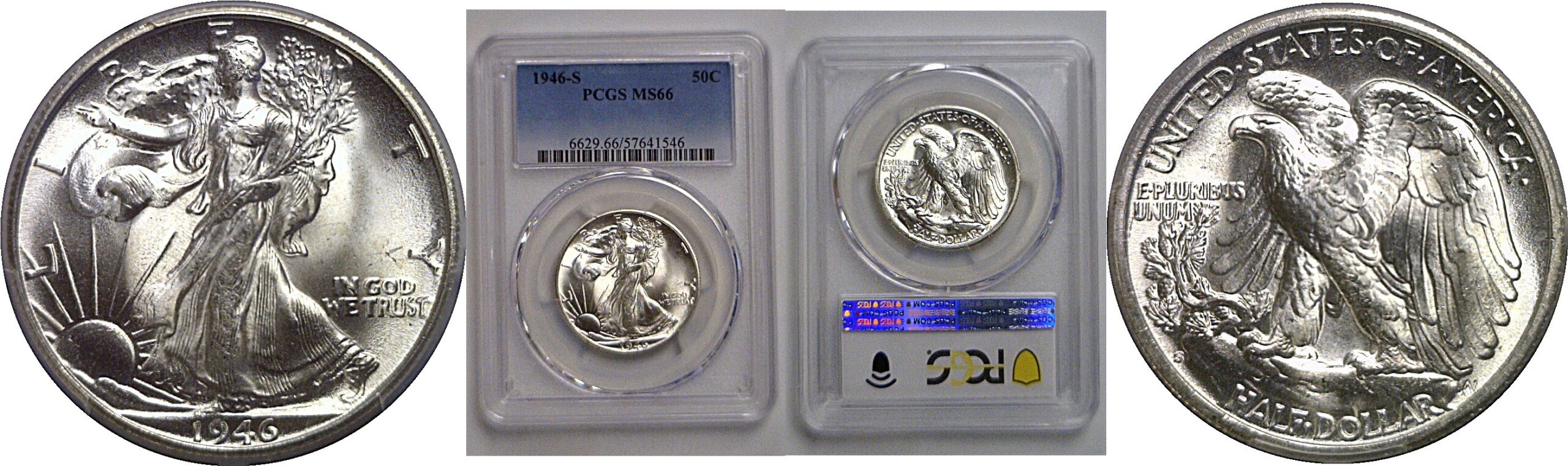 1946-S Walking Liberty Half Dollar   PCGS MS-66
