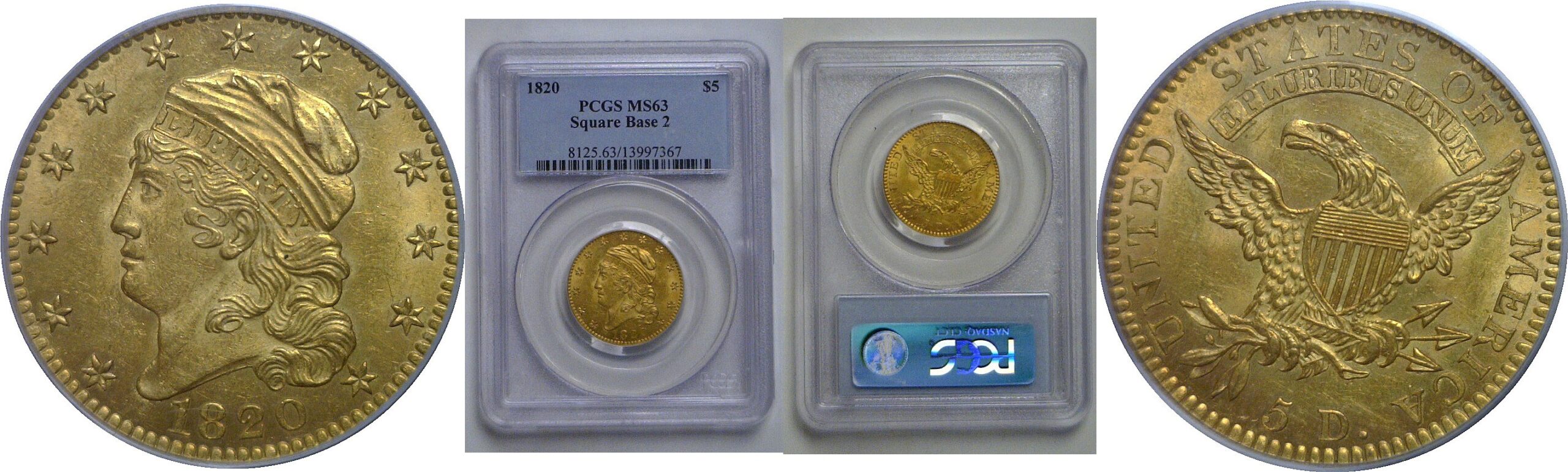 1820  $5 Capped Bust    PCGS MS-63