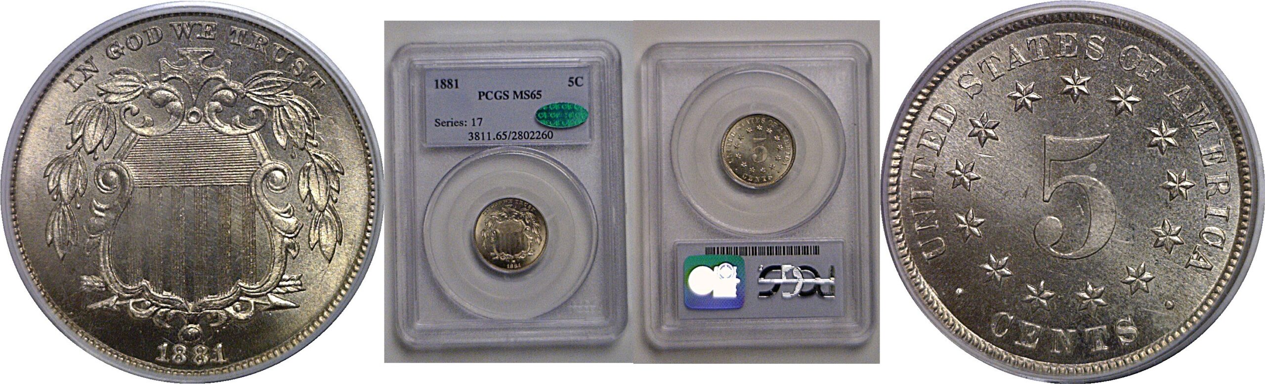 1881 Shield Nickel   PCGS MS-65  CAC